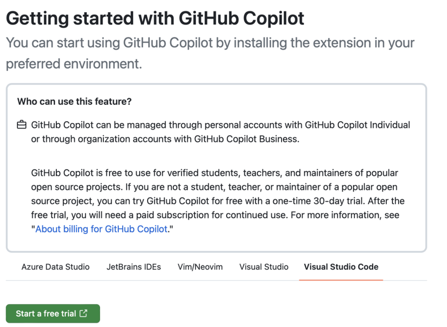 Github Copilot Supported IDE