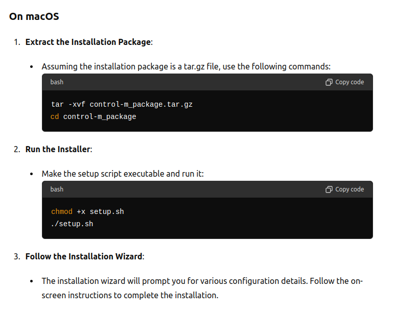 Steps to install Control-M on MAC