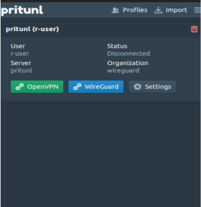 Pritunl Client Interface