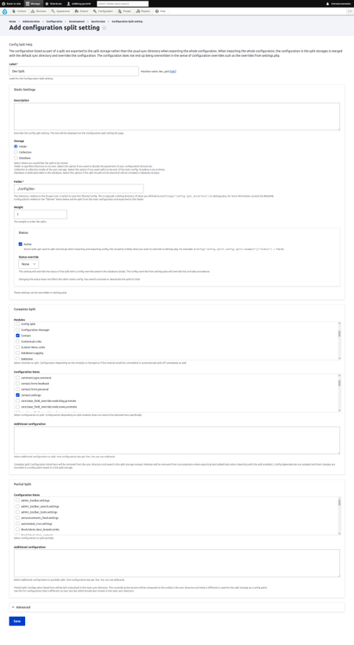 Config Split