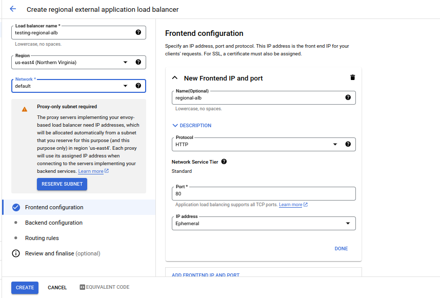 Regional Application Load Balancer configuration