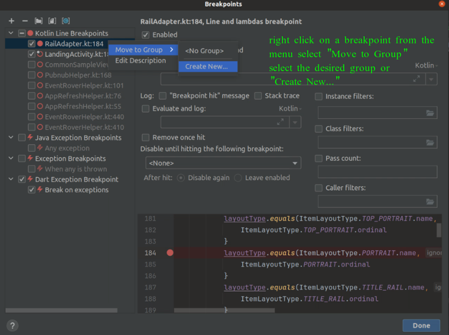 How to Group Breakpoint