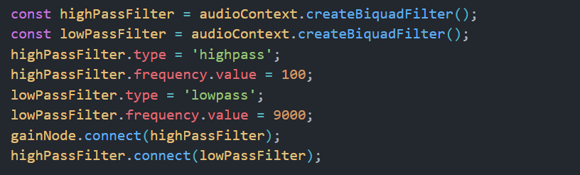 High pass and low pass filter