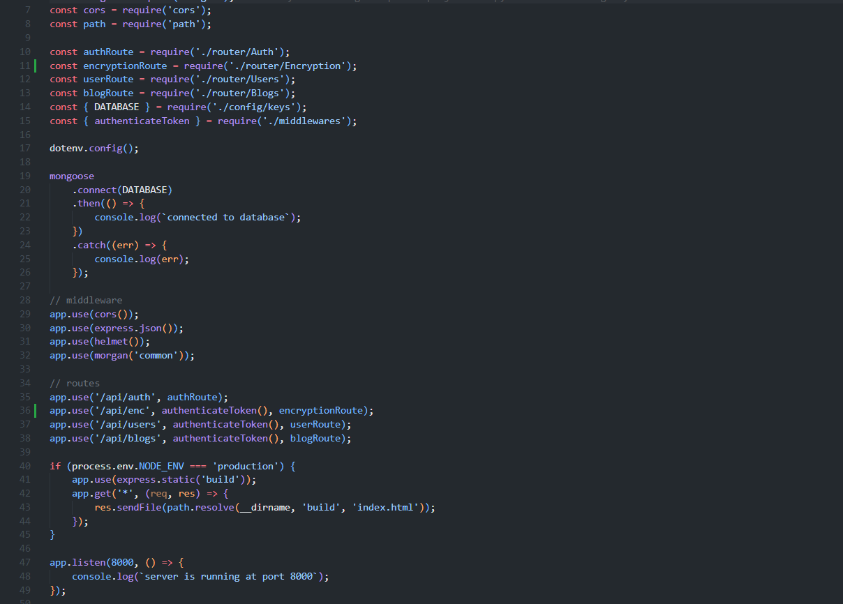 Asymmetric encryption server-side implementation