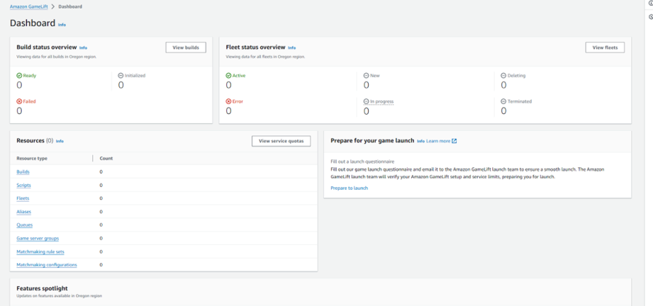 Gamelift Dashboard