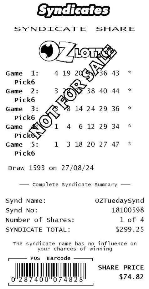 Syndicate ticket