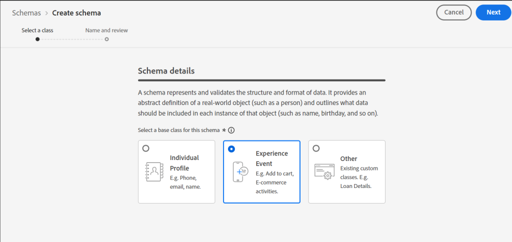 select schema type